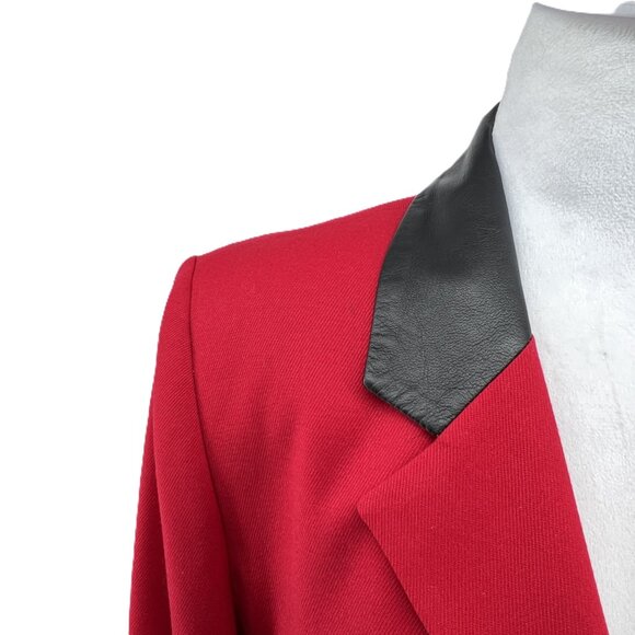 ❤️Vintage Braemar Jeremy Scott 100% Wool Red Blazer Jacket - Picture 4 of 13